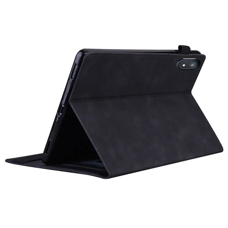 For Nokia T20 PU Leather Auto Wake / Sleep Tablet Case Stand Wallet Elastic Band Closure Business Cover with Pencil Holder - Black