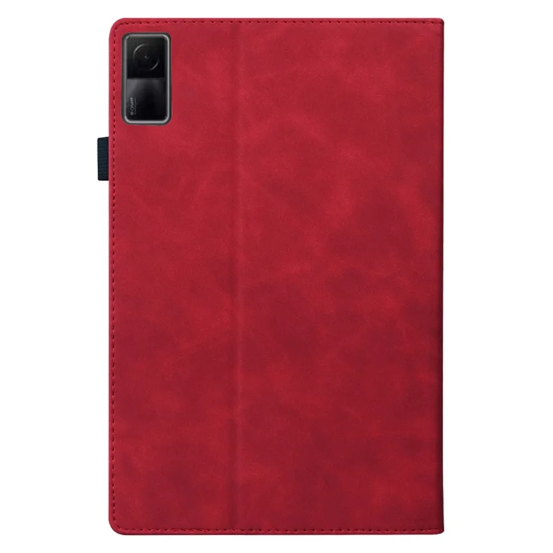 Для Xiaomi Redmi Pad pu Кожаная Бизнес, Фолио, Крышка, Эластичная Полоса, Кошелек, Корпус Таблетки с Карандашом с Держателем Карандаша с Держателем - Красный