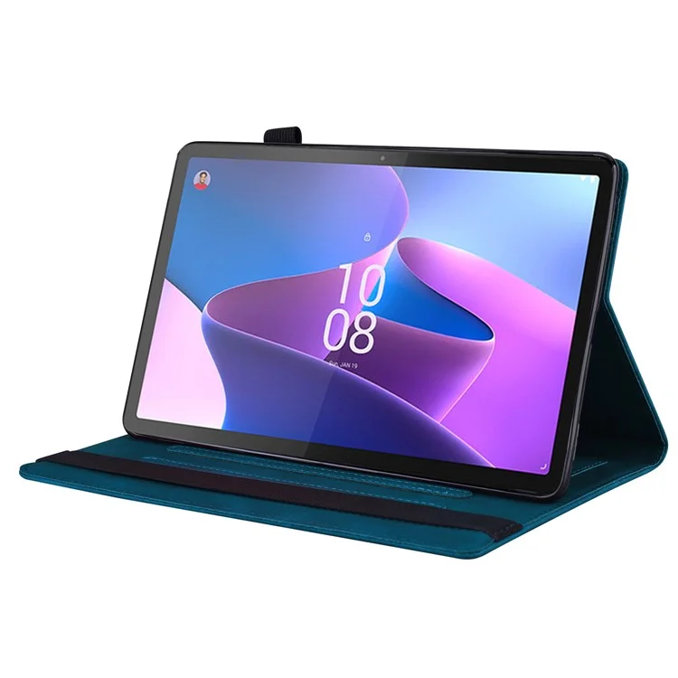 Für Lenovo Pad Pro 2022 / Tab P11 Pro Gen 2 Betrachtungsständer Geschäfts-Folio Tablet-Cover PU-Leder Geldbörse Elastisches Band Schützende Hülle mit Stifthalter - Blau
