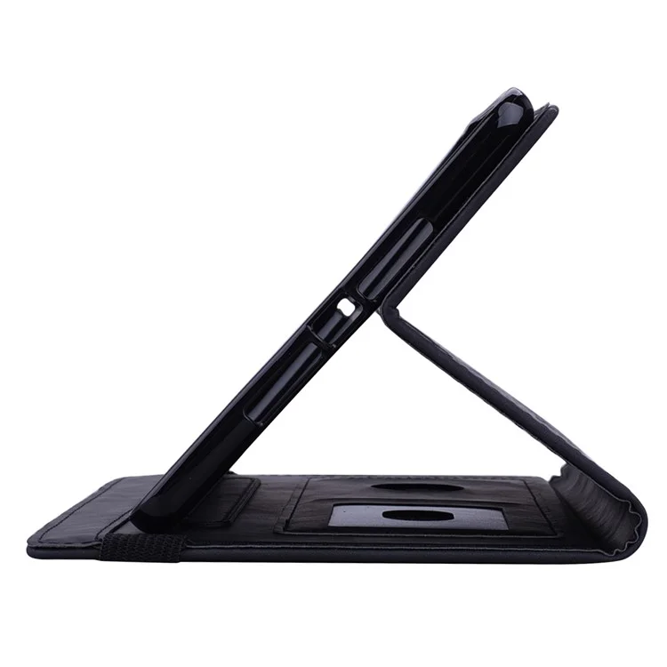 For iPad (2025) / 10.9 (2022) PU Leather Case Stand Imprinted Flower Pattern Tablet Cover with Card Slot - Black