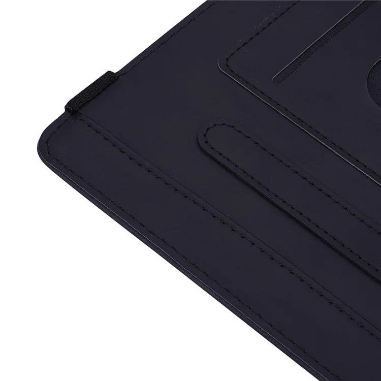 For iPad (2025) / 10.9 (2022) PU Leather Case Stand Imprinted Flower Pattern Tablet Cover with Card Slot - Black