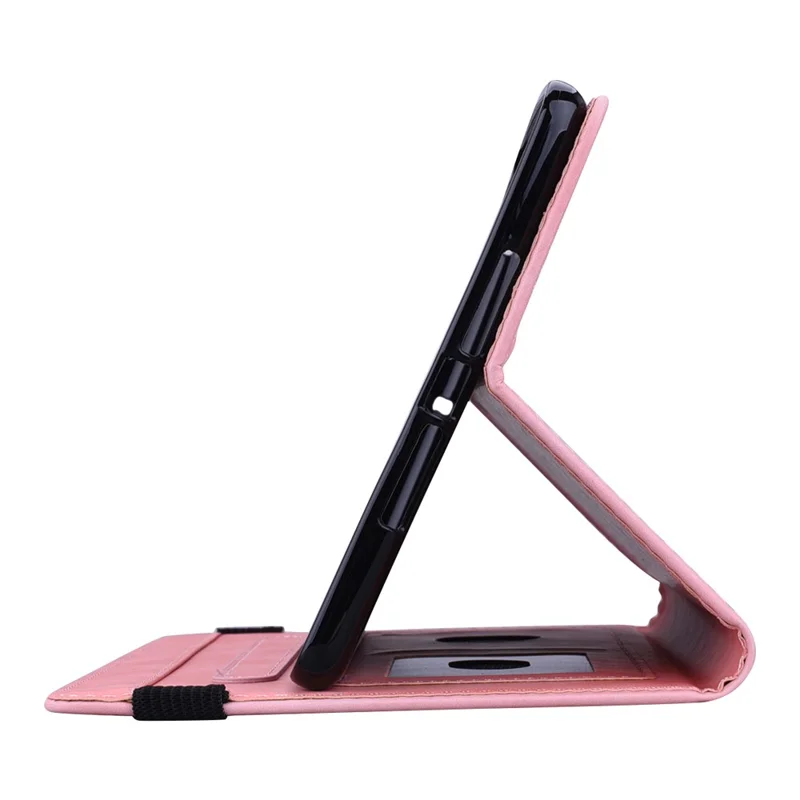 Für iPad (2025) / 10,9 (2022) PU-Lederhülle mit Standfunktion, geprägtes Blumenmuster, Tablettasche mit Kartenfach - Rosa