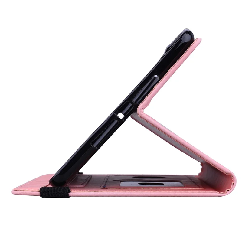 Für iPad (2025) / 10,9 (2022) PU-Lederhülle mit Standfunktion, geprägtes Blumenmuster, Tablettasche mit Kartenfach - Rosa