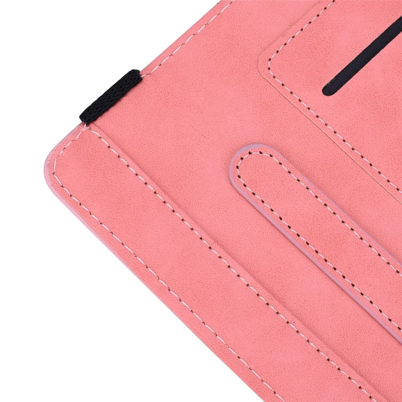 Für iPad (2025) / 10,9 (2022) PU-Lederhülle mit Standfunktion, geprägtes Blumenmuster, Tablettasche mit Kartenfach - Rosa