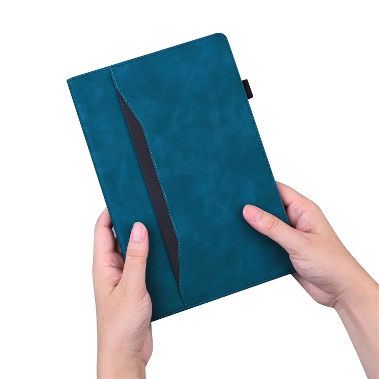 Pour Ipad 10.9 (2022) / Ipad 10e Génération Business Folio Stand Cassep / Couverture de Tablette de Sommeil Avec Bande Élastique et Support de Crayon - Bleu