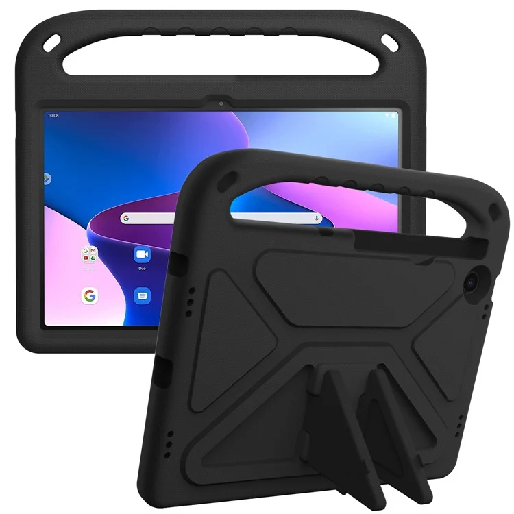 Pour Lenovo Tab M10 Plus (3e génération) / Xiaoxin Pad 2022 10,6 pouces Étui de tablette anti-chute en EVA avec support, poignée, résistance aux rayures et protection portable - Noir
