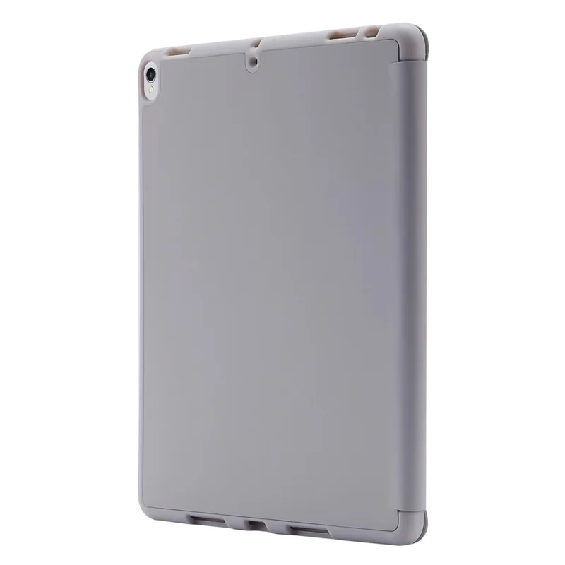Per iPad 10.2 (2021) / (2020) / (2019) Skin-touch Feeling PU Leather + TPU Tri-fold Stand Cover Anti-drop Tablet Case with Pen Slot - Grey