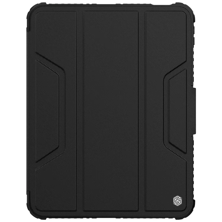 NILLKIN Armor Pro Series for iPad (2025) / 10.9 (2022) Tablet Case PU Leather Cover with Slide Camera Cover and Stand - Black