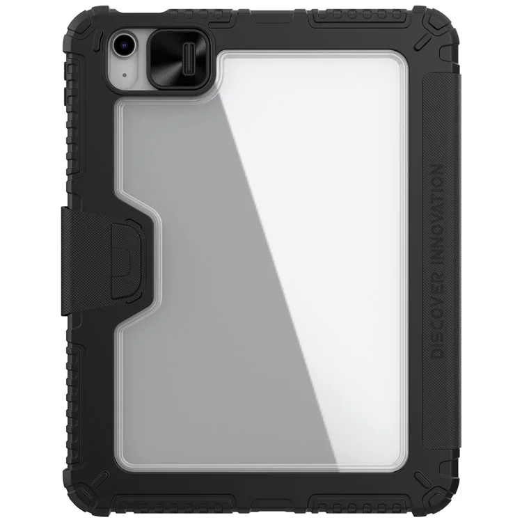 NILLKIN Armor Pro Series for iPad (2025) / 10.9 (2022) Tablet Case PU Leather Cover with Slide Camera Cover and Stand - Black