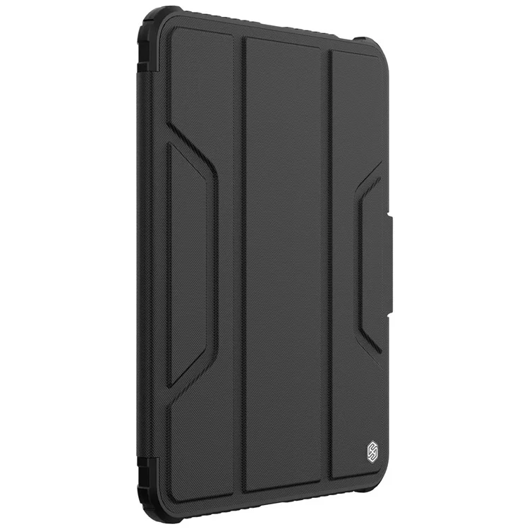 NILLKIN Armor Pro Series for iPad (2025) / 10.9 (2022) Tablet Case PU Leather Cover with Slide Camera Cover and Stand - Black