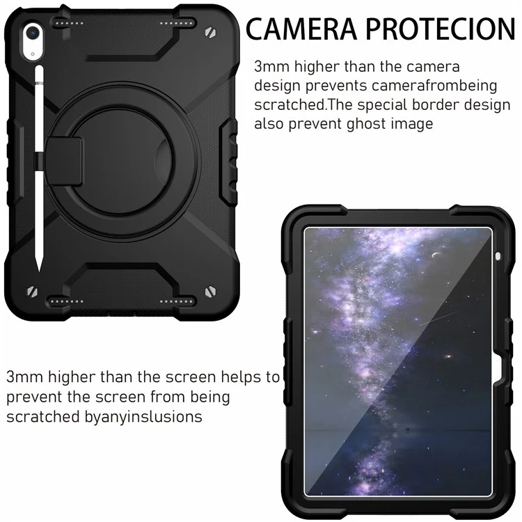 Para Ipad 10.9 (2022) Case de Tableta a Prueba de Choque PC PC + Cubierta de Tableta de Silicona Con Correa Para el Hombro - Todos de Vuelta