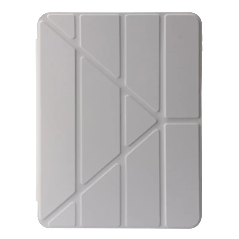 Copertina di Tablet Stand Origami Per Ipad 10.9 (2022), Auto Wake / Sleep pu Leather + Acrylic Full Protection Case - Beige