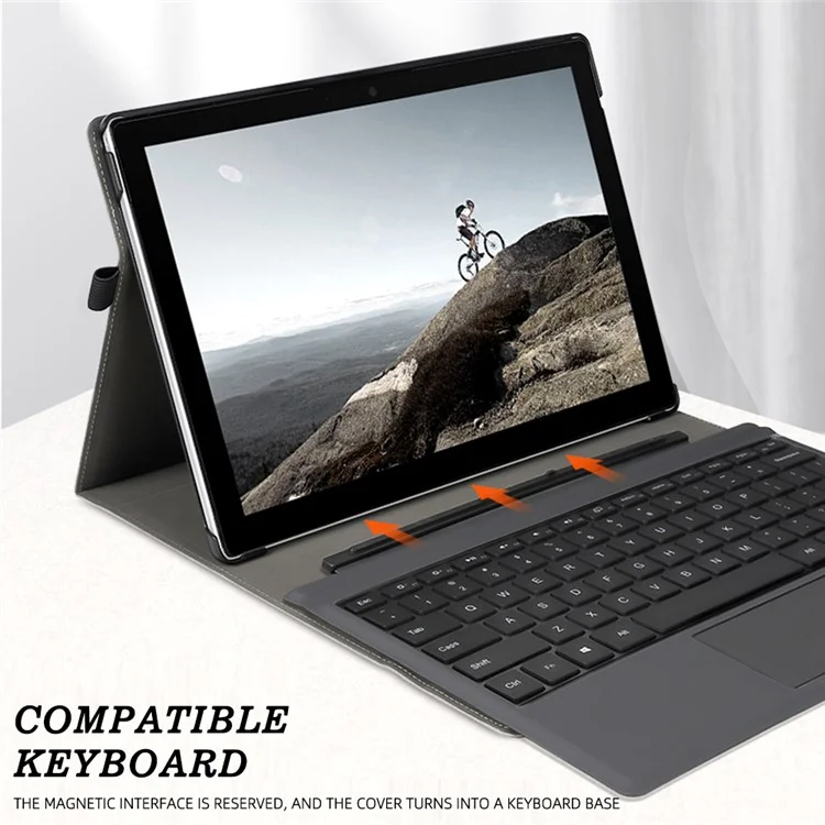 For Microsoft Surface Pro 9 Deer Head Design PU Leather+PC Anti-scratch Anti-drop Protective Case Support Stand Cover - Grey