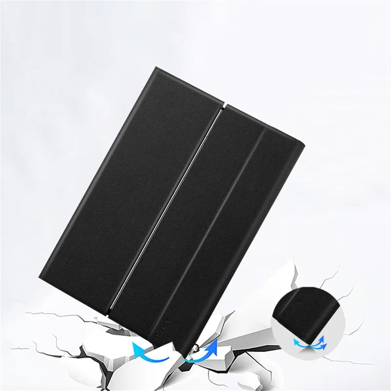 JIUYU dla Lenovo Tab M10 Plus (3. generacja) 125f / 128f odkładana klawiatura zgodna z Bluetooth z uchwytem na zawiasie, etui skórzane - niebieski
