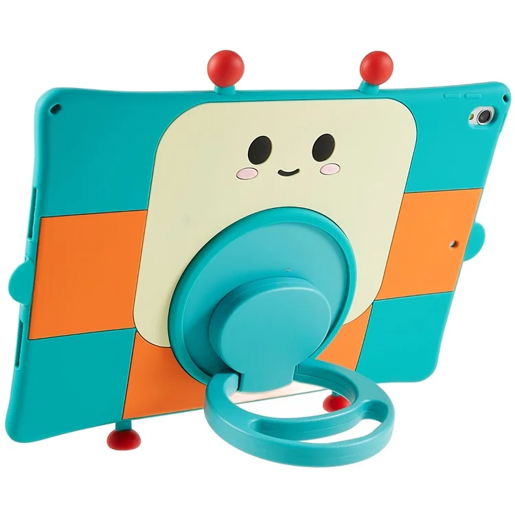 For iPad 10.2 (2021) / (2019) / (2020) / iPad Air 10.5 inch (2019) / Pro 10.5-inch (2017) Kickstand Tablet Case Robot Pattern Anti-scratch Drop-proof Silicone Cover