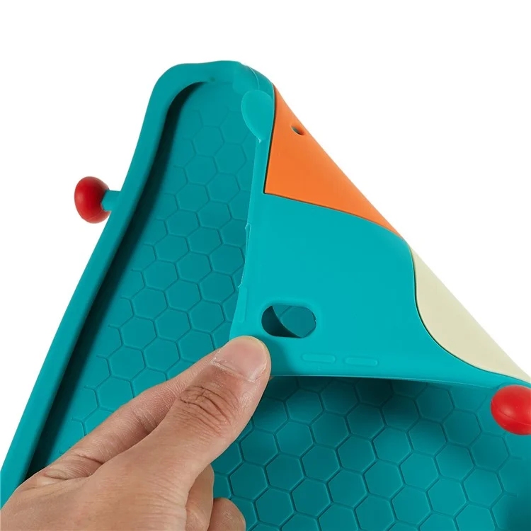 For iPad 10.2 (2021) / (2019) / (2020) / iPad Air 10.5 inch (2019) / Pro 10.5-inch (2017) Kickstand Tablet Case Robot Pattern Anti-scratch Drop-proof Silicone Cover