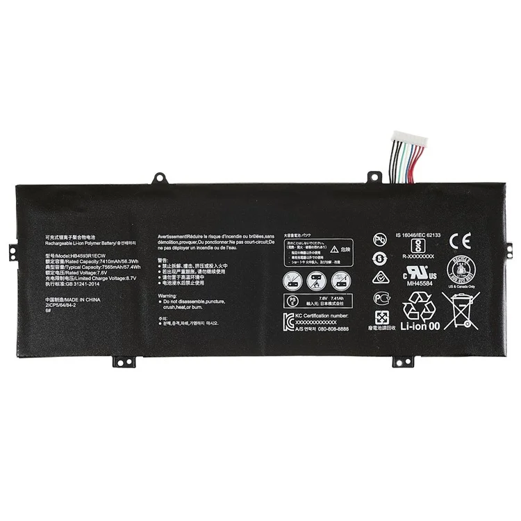 For Huawei MateBook X Pro 7.60V 7140mAh Rechargeable Li-ion Polymer Laptop Battery Assembly Part (Encode: HB4593R1ECW) (without Logo)