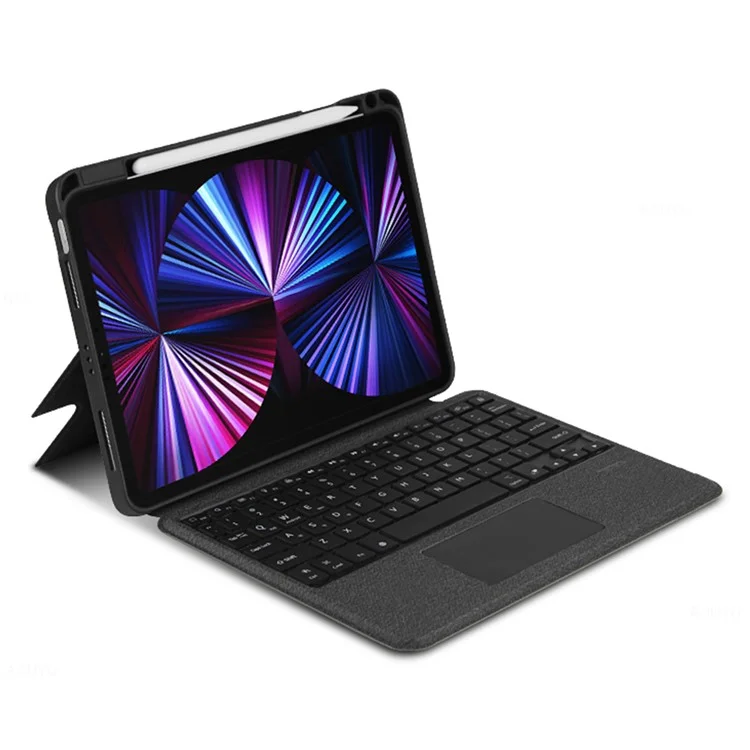 JIUYU For iPad Pro 12.9 (2020) / (2021) / (2022) Detachable Bluetooth-compatible Keyboard with Hinge Stand Leather Case