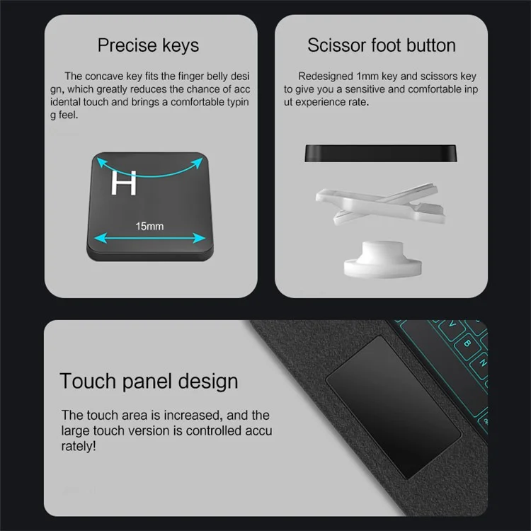 JIUYU For iPad Pro 12.9 (2020) / (2021) / (2022) Detachable Bluetooth-compatible Keyboard with Hinge Stand Leather Case