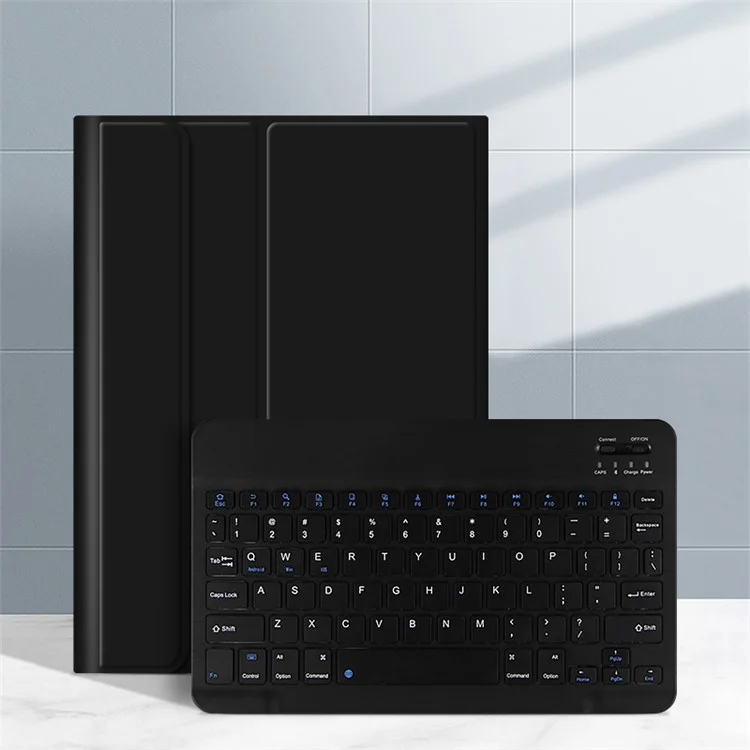 Für Lenovo Tab M10 Plus (3. Generation) Lederständer-Tablet-Hülle mit abnehmbarer magnetischer Wireless-Tastatur (ohne Touchpad) - Schwarz
