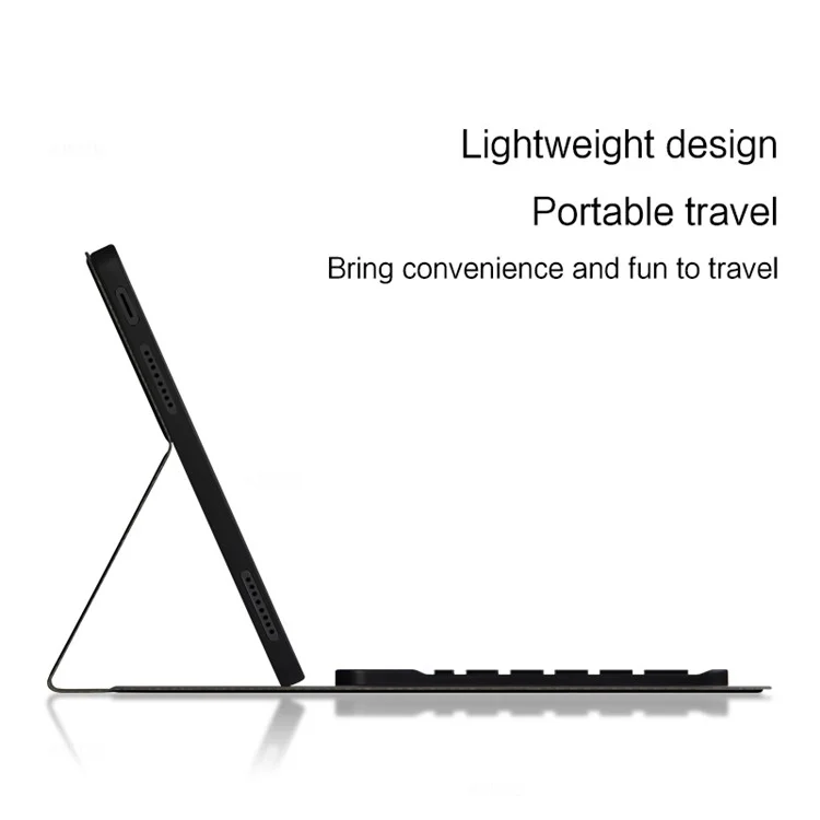 Für Lenovo Tab M10 Plus (3. Generation) Lederständer-Tablet-Hülle mit abnehmbarer magnetischer Wireless-Tastatur (ohne Touchpad) - Schwarz