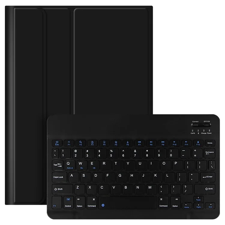 Für Lenovo Tab M10 Plus (3. Generation) Lederständer-Tablet-Hülle mit abnehmbarer magnetischer Wireless-Tastatur (ohne Touchpad) - Schwarz