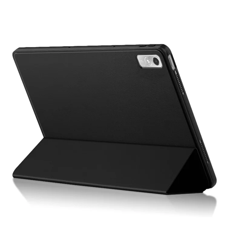 Pour Lenovo Tab P11 Gen 2 Trifold Stand Tablet Case PU Leather Soft TPU Full-Body Protective Cover - Noir
