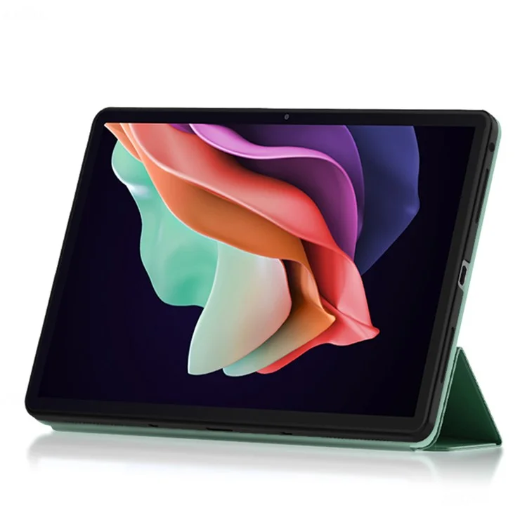 Per Lenovo Tab P11 Gen 2 Trifold Stand Tablet Case PU Leather Soft TPU Full-Body Protective Cover - Verde