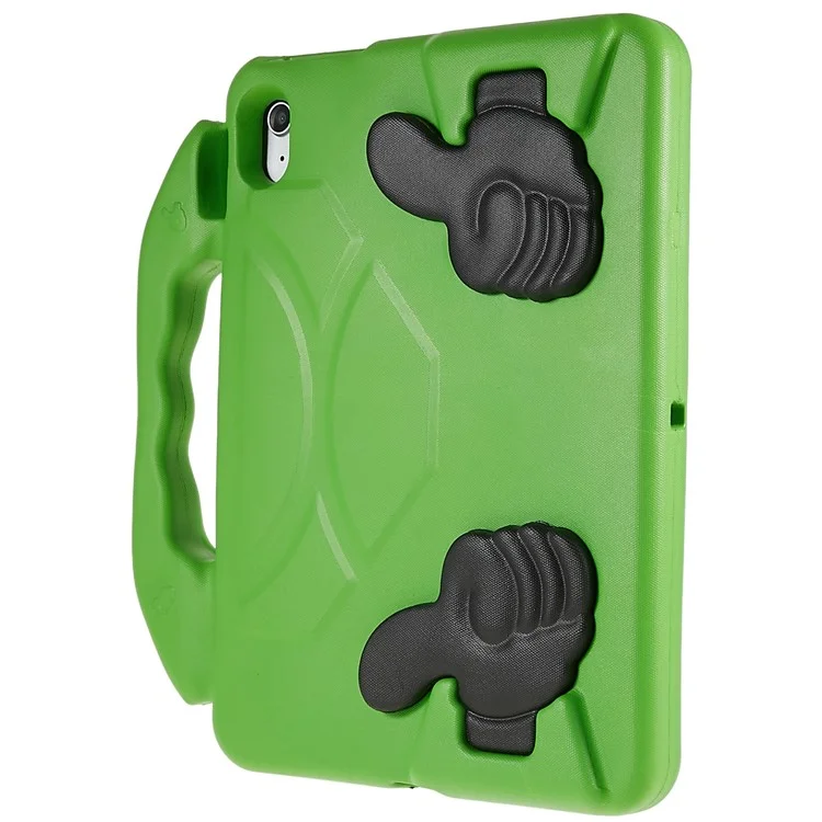 For iPad Air 11 (2025) / (2024) Foldable Thumb Kickstand EVA Tablet Case Fall Protection Cover with Handle - Green