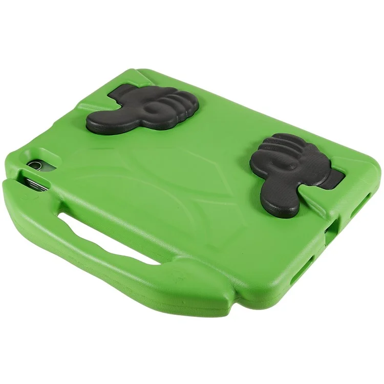 For iPad Air 11 (2025) / (2024) Foldable Thumb Kickstand EVA Tablet Case Fall Protection Cover with Handle - Green