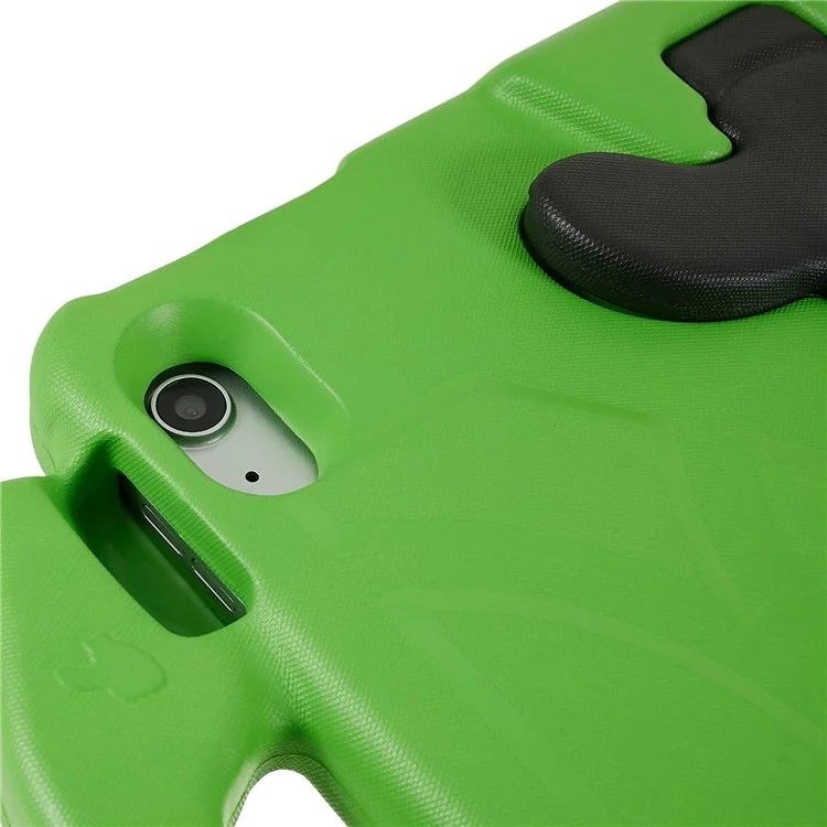 For iPad Air 11 (2025) / (2024) Foldable Thumb Kickstand EVA Tablet Case Fall Protection Cover with Handle - Green