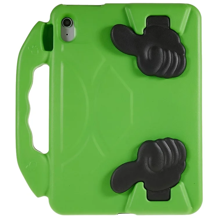 For iPad Air 11 (2025) / (2024) Foldable Thumb Kickstand EVA Tablet Case Fall Protection Cover with Handle - Green