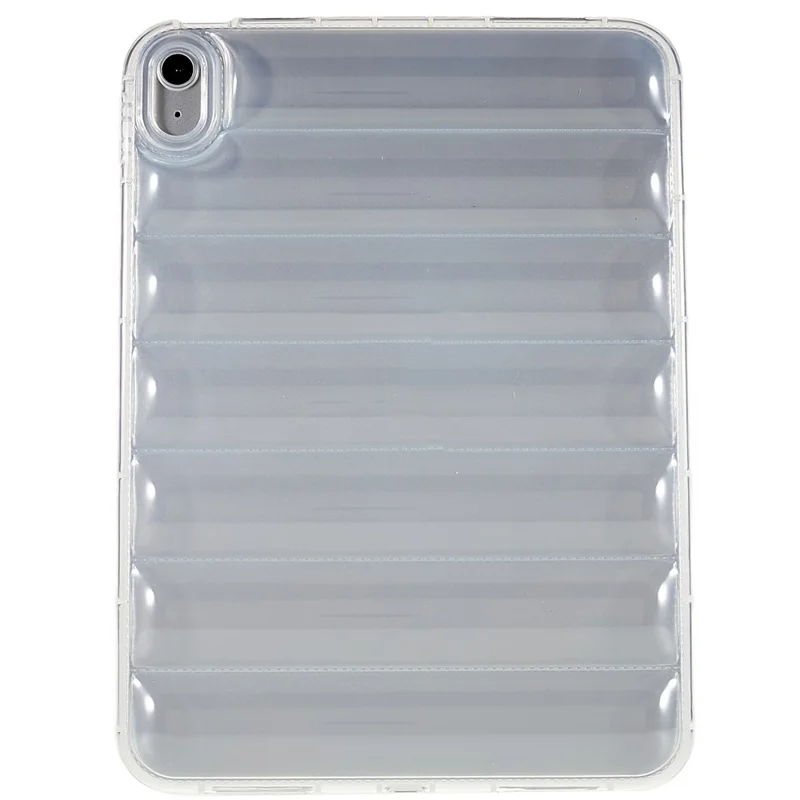 For iPad (2025) / 10.9 (2022) Down Jacket Design Slim Phone Case Anti-Drop Soft TPU Tablet Cover - Transparent