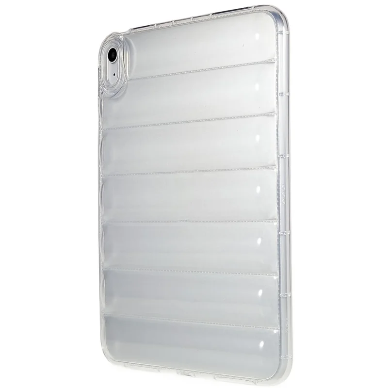 For iPad (2025) / 10.9 (2022) Down Jacket Design Slim Phone Case Anti-Drop Soft TPU Tablet Cover - Transparent