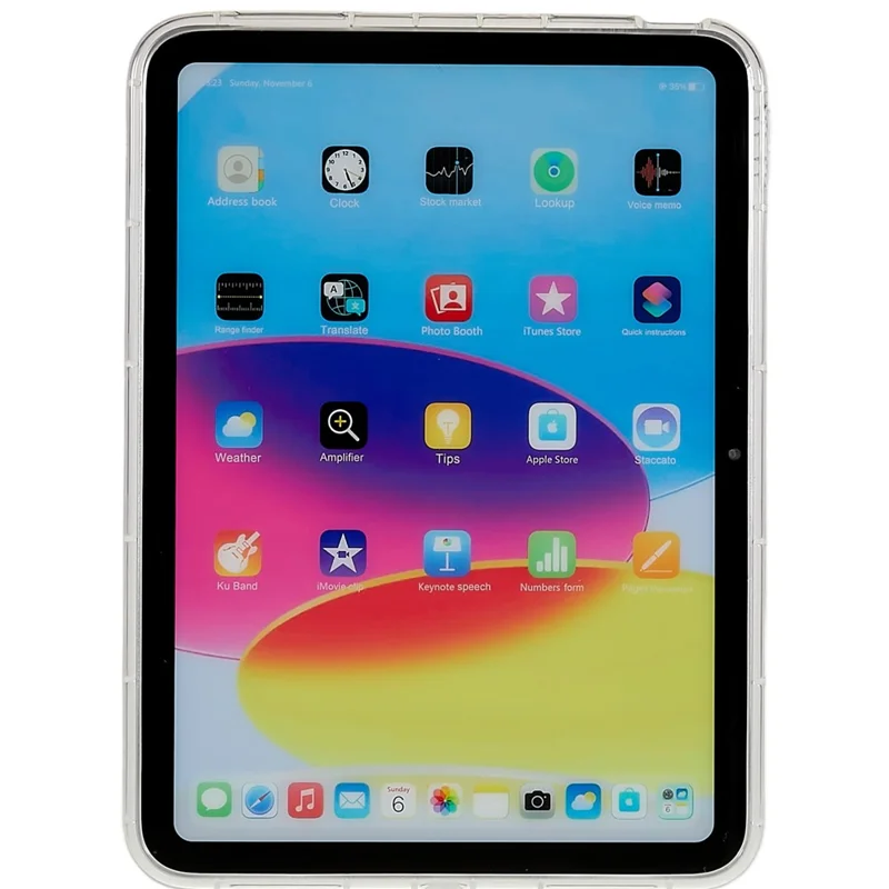 For iPad (2025) / 10.9 (2022) Down Jacket Design Slim Phone Case Anti-Drop Soft TPU Tablet Cover - Transparent