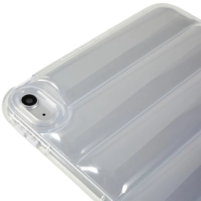 For iPad (2025) / 10.9 (2022) Down Jacket Design Slim Phone Case Anti-Drop Soft TPU Tablet Cover - Transparent