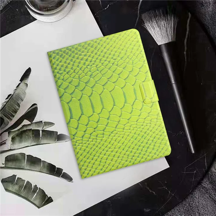 Per Lenovo Tab M10 TB-X605F / X505 PU Leather Stand Tablet Case Crocodile Pattern Printing Shockproof Cover with Card Slot - Verde