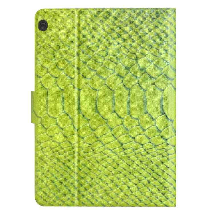 For Lenovo Tab M10 TB-X605F / X505 PU Leather Stand Tablet Case Crocodile Pattern Printing  Shockproof Cover with Card Slot - Green