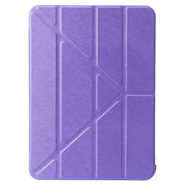 Origami Stand Tablet Cover for iPad (2025) / 10.9 (2022) Silk Texture Auto Wake / Sleep PU Leather Full Protection Case - Purple