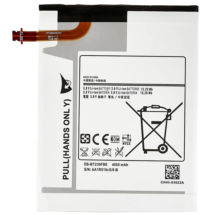 For Samsung Galaxy Tab 4 7.0 3.8V 4000mAh Li-ion Polymer Battery Assembly Part (Encode: EB-BT230FBE) (without Logo)