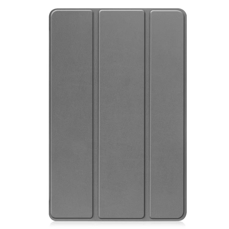 For Nokia T21 Tri-fold Stand Smart Auto Wake / Sleep Cover PU Leather Anti-Scratch Tablet Case - Grey