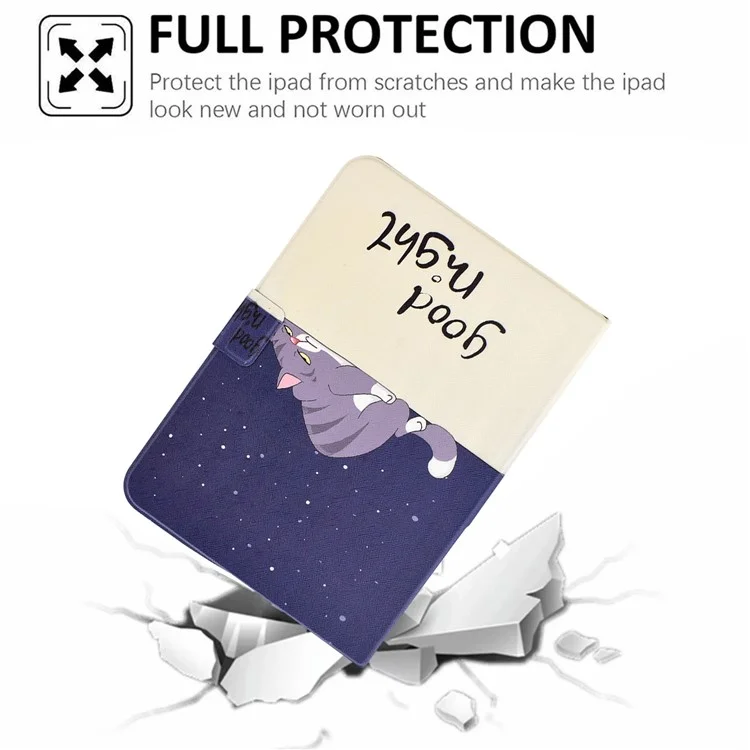 Per iPad Pro 11 (2022) / (2021) / (2020) / (2018) / Air 11 (2024) / Air (2020) / Air (2022) Custodia in pelle PU per tablet - Gatto