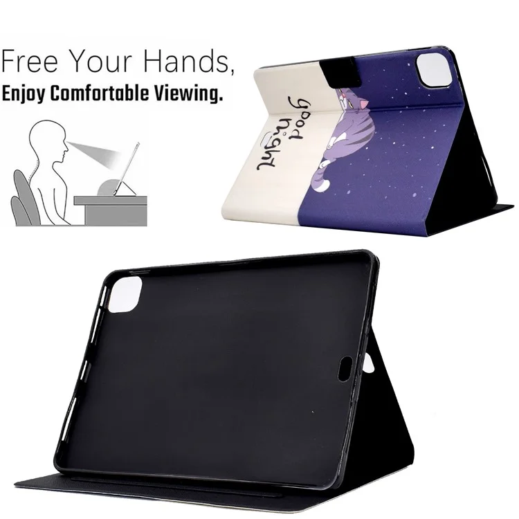 Per iPad Pro 11 (2022) / (2021) / (2020) / (2018) / Air 11 (2024) / Air (2020) / Air (2022) Custodia in pelle PU per tablet - Gatto