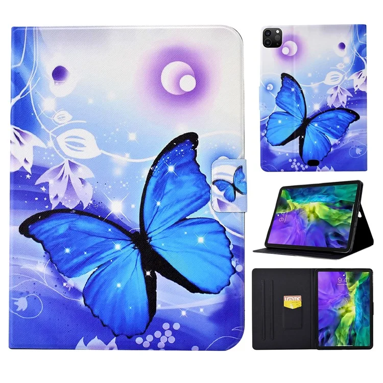 For iPad Air 11 (2025) / (2024) / Pro 11 (2018) / (2020) / (2021) / (2022) / Air (2020) (2022) PU Leather Tablet Case - Blue Butterfly