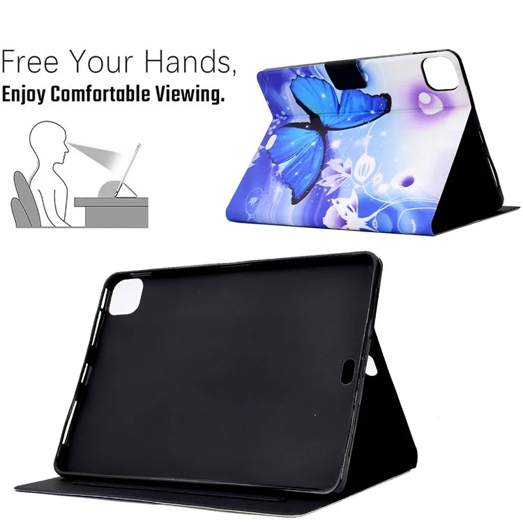 For iPad Air 11 (2025) / (2024) / Pro 11 (2018) / (2020) / (2021) / (2022) / Air (2020) (2022) PU Leather Tablet Case - Blue Butterfly