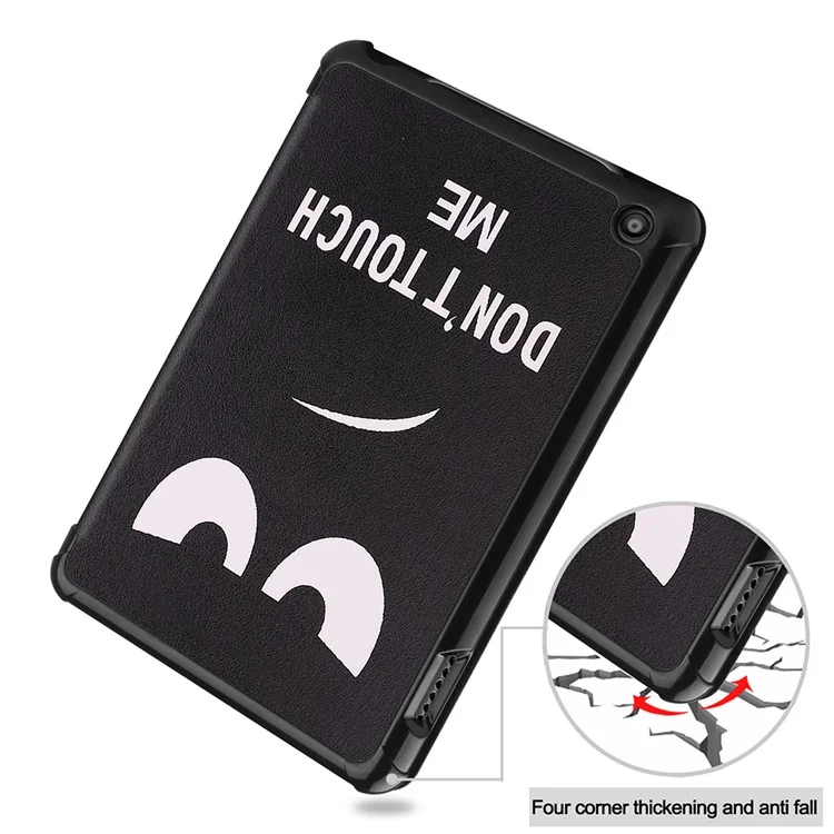 Junsunmay Para Amazon Fire 7 (2022) Tri Dobrável Tampa de Proteção Proteção Padring de Couro PU Caixa / Dorme - Não Me Toque