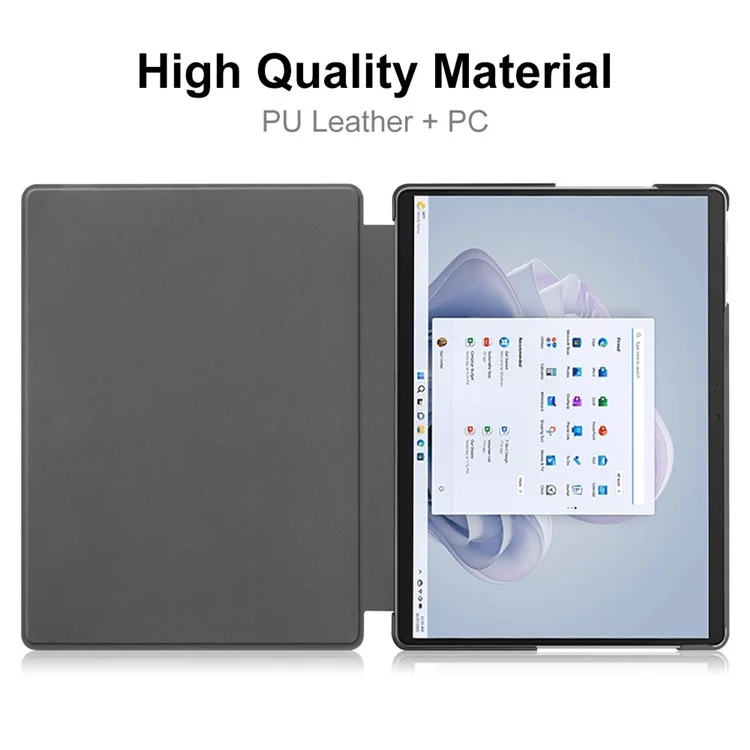 JUNSUNMAY Pour Microsoft Surface Pro 9 Étui de support pliable Tablet Case Impression de motif PU Cuir + Couverture PC - Fleur d'abricot