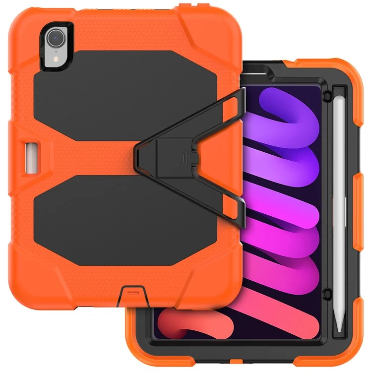 Stoßdämpfer Gehäuse Für Ipad Mini (2021) Anti-drop-pc + Silikon-hülle Integrierte Screen-protektorschicht-tablet-tablet-abdeckung - Orange