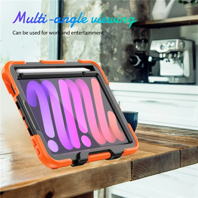 Stoßdämpfer Gehäuse Für Ipad Mini (2021) Anti-drop-pc + Silikon-hülle Integrierte Screen-protektorschicht-tablet-tablet-abdeckung - Orange