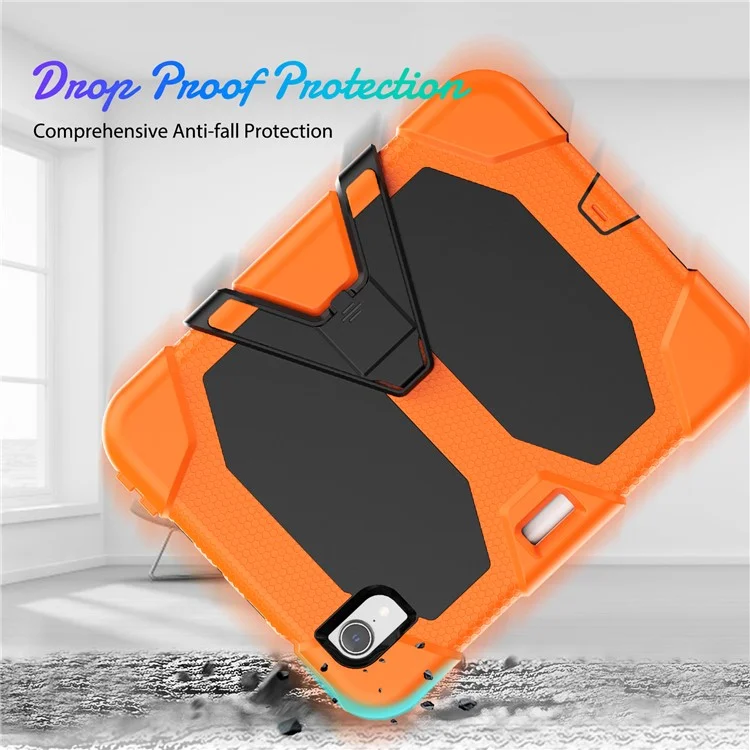 Stoßdämpfer Gehäuse Für Ipad Mini (2021) Anti-drop-pc + Silikon-hülle Integrierte Screen-protektorschicht-tablet-tablet-abdeckung - Orange